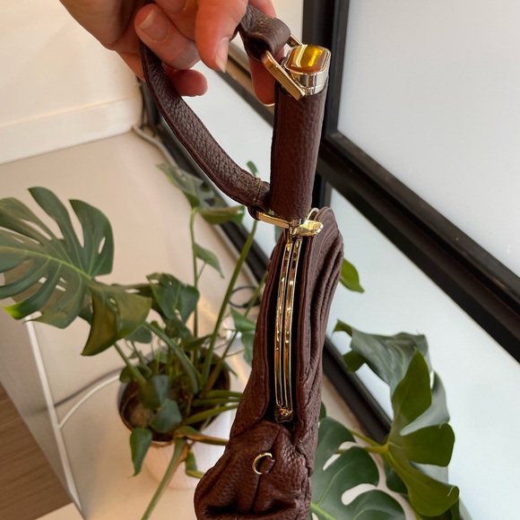 Fendi Brown Rouched Leather Wristlet Handbag - Picture 8 of 8